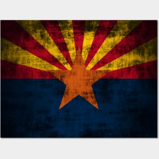 Vintage Rustic Arizona Flag Posters and Art
